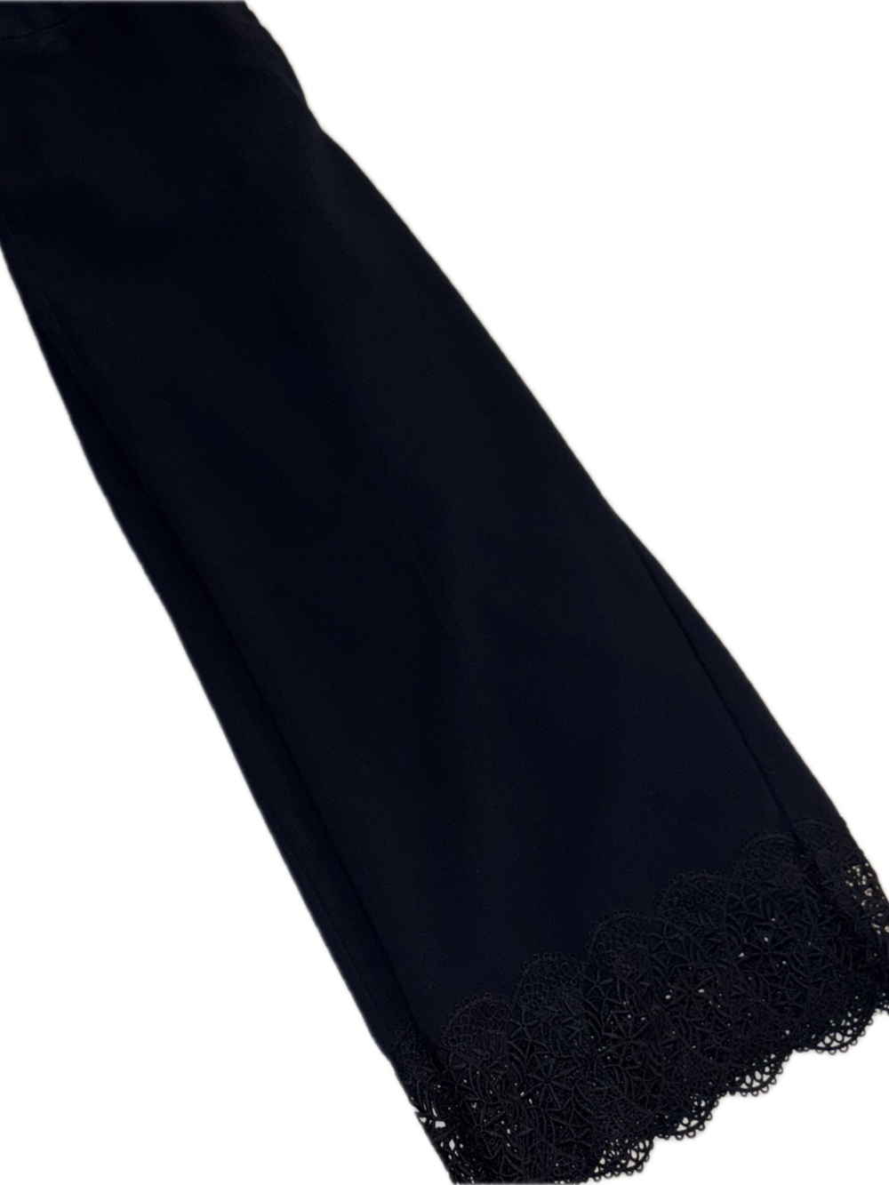 Ann Taylor Factory Dark Navy Cropped Pants with Lace Trim